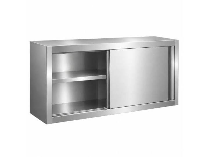 Wandschrank mit Schiebetüren, Küchen-Gewürzregal und Weinflaschenregal Edelstahl 304, 150 kg Tragfähigkeit für Küche, Bar, Waschküche und Garage(47in/120cm)