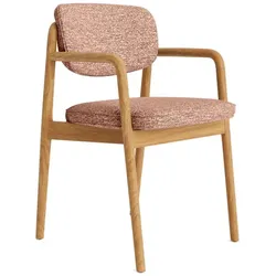 MAISON Stuhl Kingston Stoff Rosa Blush