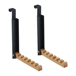 Relaxdays Klappbare Türgarderobe 2er Set Hellbraun,Schwarz