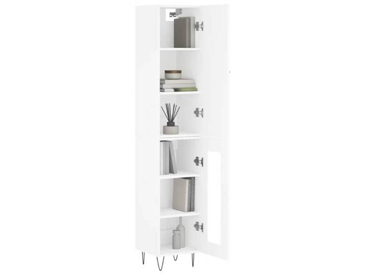 MGH - TOP Haut Armoire Vaisselier - Buffet Pour Salon/Bureau - Blanc 34 5x34x180 cm - Bois d'ingénierie LV910