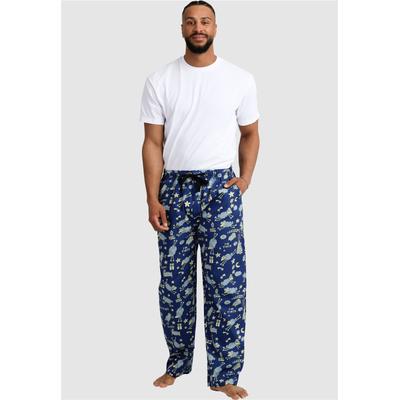 Schlafhose LOUSY LIVIN "Pants Sheep", Herren, Gr. M, EURO-Größen, blau, 100% Baumwolle, bedruckt, lang, Hosen Schlafhose, mit lockerem Schnitt