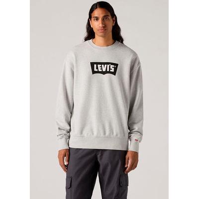Sweatshirt LEVI'S "PREMIUM GRAPHIC CREW", Herren, Gr. XS, grau (premium graphic crew vtg bw logo two light erdgrau), Sweatware, Obermaterial: 100% Baumwolle, meliert, bequem hüftbedeckend, Rundhals, Bündchen, Sweatshirts Sweatshirt, aus Baumwolle