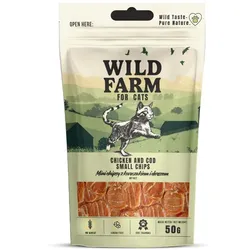WILD FARM 50 g Chips mit Huhn und Kabeljau 50g Leckerbissen für Katzen