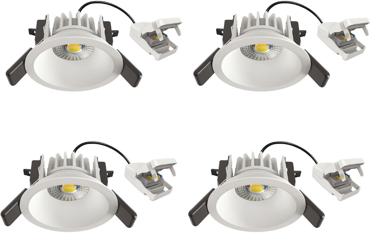 KS Verlichting Ivar Inbouwspot 4x - Wit - Dimbaar - LED