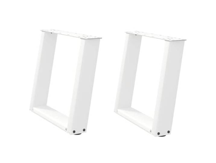 hliofuir Couchtischbeine U-Form 2 Stk Weiß 50x43cm Metall Tischbeine Verstellbare Nivellierfüße für Stabilität im Wohnzimmer, vorgebohrte Löcher zur einfachen Montage an Holz-Tischplatten.