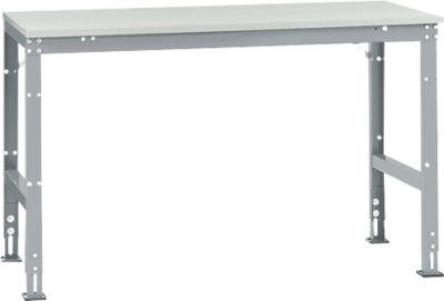 Manuflex Grundtisch UNIVERSAL Standard, Tischplatte Melamin, 1500x800, alusilber