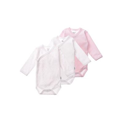 Body LILIPUT, Mädchen, Gr. 44, EURO-Größen, rosa (weiß, rosa), 100% Baumwolle, bedruckt, kurz, Bodys Body, im praktischen 3er-Pack