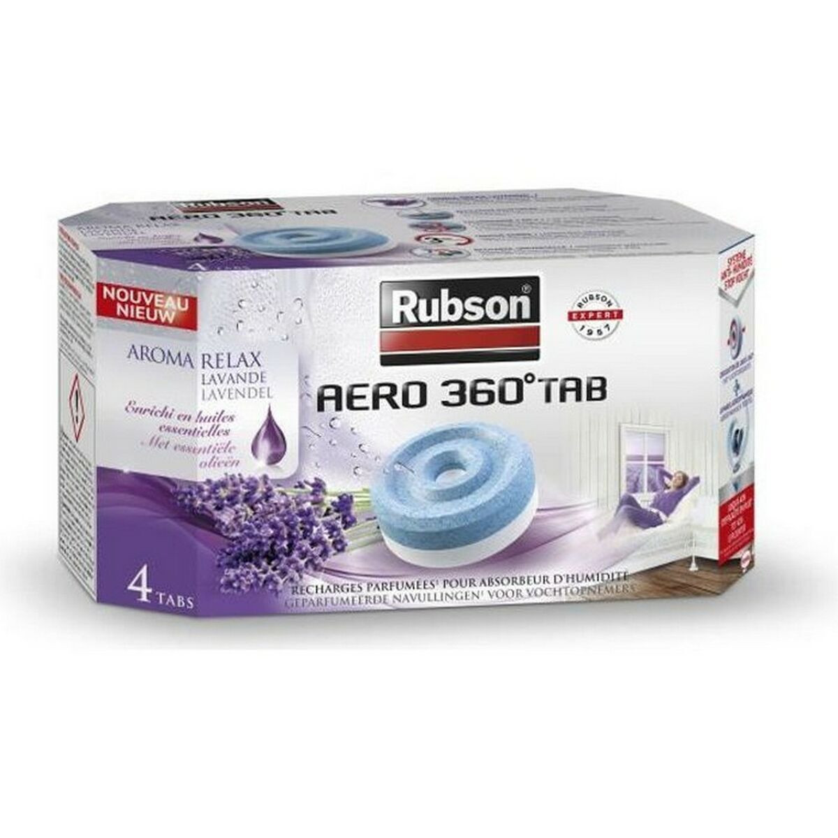 Henke Rubson Absorbeer Vochtvreter, 4 stuks, B: 112 mm, D: 119 mm, H: 112 mm