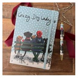 Alex Clark Art Weihnachtsnotizbuch "Verrückte Hundelady" mit Gummiband, A5 (A5) (78544585)