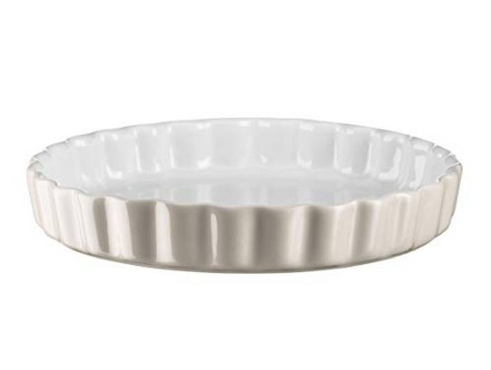 MÄSER 931143 Kitchen Time Tarteform, Quicheform, Obstkuchenform, kratz- und schnittfest, runde Backform mit Wellenrand, Ø 27 cm, Keramik, Grau