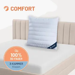 3-Kammer-Faserkissen »COMFORT« – 100% Polyester, Größe: 80x80