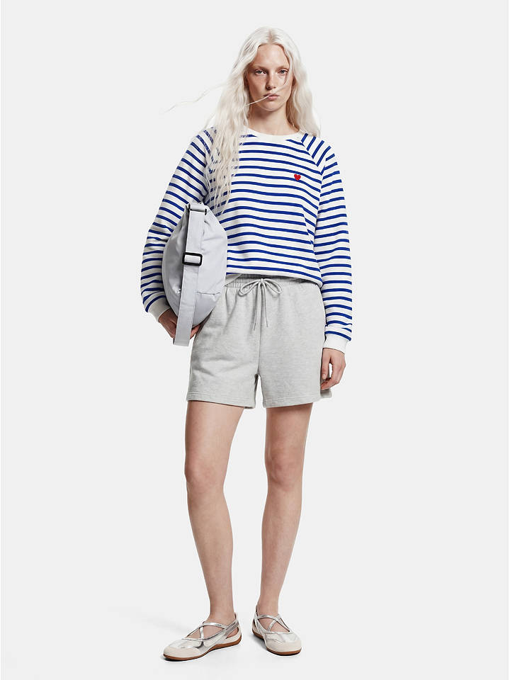 Pieces Sweatshirt "Greta" in Weiß/ Blau - S