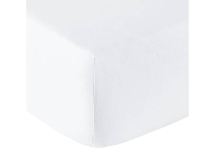 Drap housse grand bonnet coton blanc 160x200x40 cm
