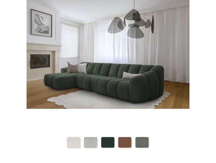MIUFORM Shell M Canapé Accoudoir GAUCHE - 325x165 cm - Vert foncé - Canapé modulable Canapé