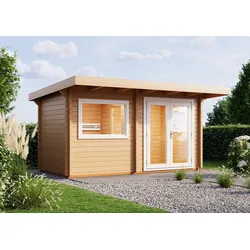 Infraworld Gartensauna Bella 3A Fenster & Türen in exklusiver Ausführung und farbig lackiert (Bella 3A mit Fenster 144 x 79,9 cm)