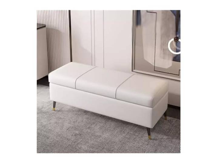 Zf9tBw5sH Bettbank Schuhhocker for den Heimgebrauch, Tür-/Aufbewahrungshocker, Einstiegs-Schuhhocker Sitzbank(Weiß,60cm)