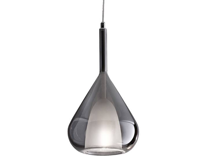 Designer-Pendellampe Giberti Luce Lorena XL Glas grau D: 20 cm, E27