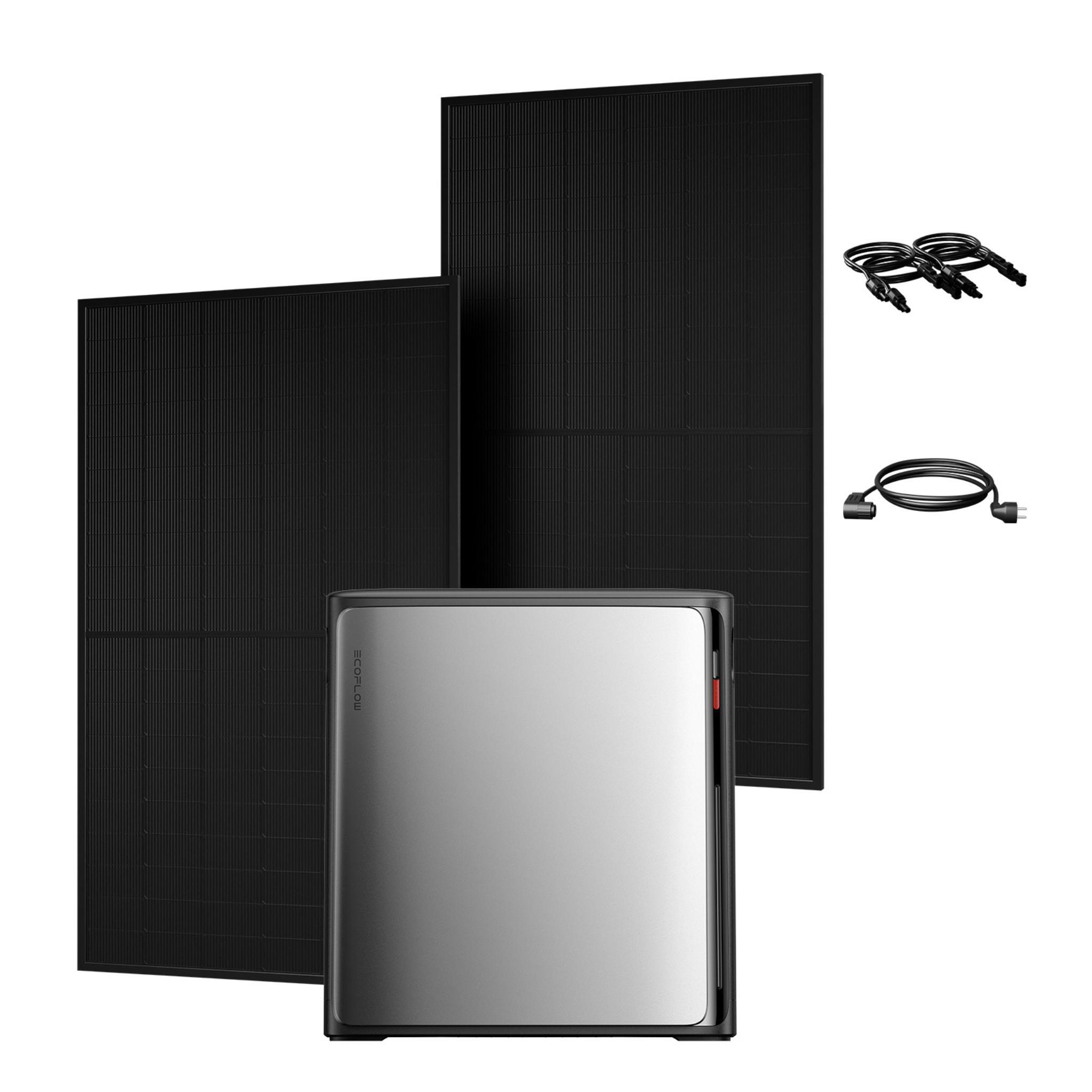 Powerness Balkonkraftwerk mit Speicher Ecoflow Stream Ultra X 3,84 kWh Speicher mit SUNPRO 1000W Full Black Bifazial Solarmodule (0% MwSt)