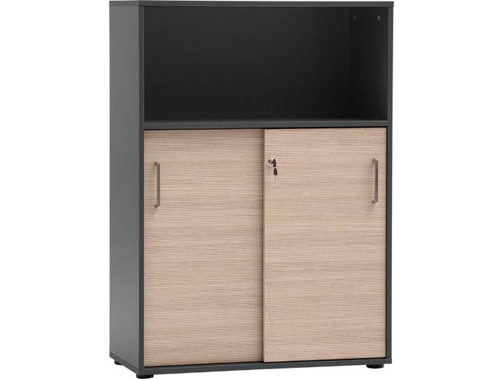 Schildmeyer Schiebetürenschrank METZ, Aktenschrank abschließbar, Höhe 113,4 cm, MADE IN GERMANY (1-St) Fronten in Canello, MADE IN GERMANY