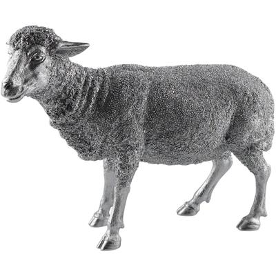 Dekofigur AM DESIGN "Schaf aus Polyresin", silber (silberfarben), B:11cm H:24cm T:24cm, Polyresin, Dekofiguren, Osterdeko in silber-, creme- oder goldfarben