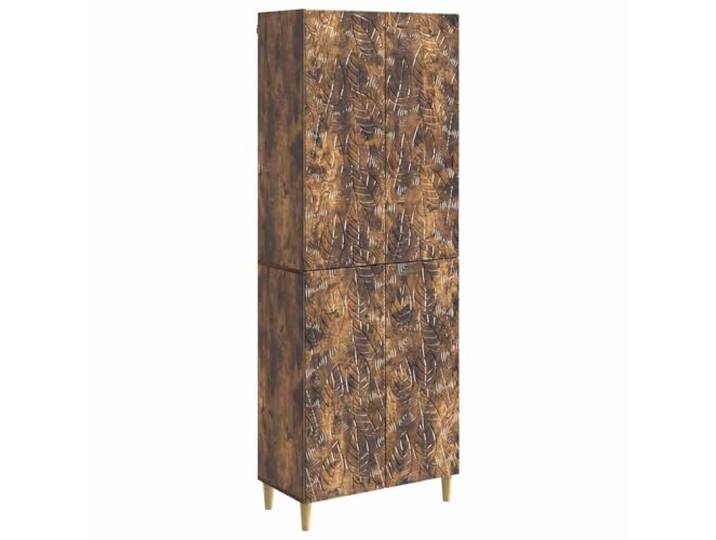 PUGYNBK Schrank-Set, 2 Stück, geräucherte Eiche, technisches Holz Modular, Aufbewahrung, modernes Design, ideal für Garten, Terrasse oder Wohnzimmer