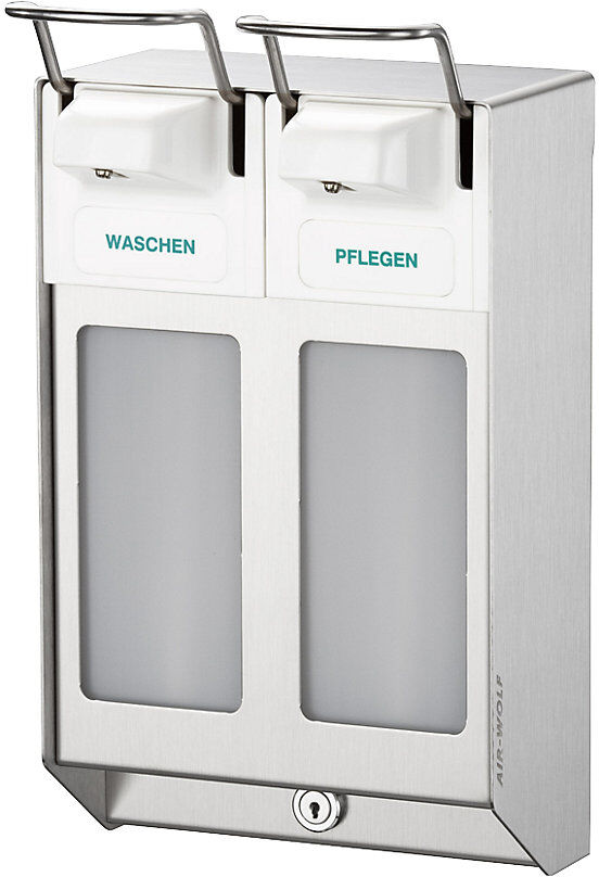 Reihenspender, mit 2 Spendern à 1000 ml, Edelstahl AIR-WOLF