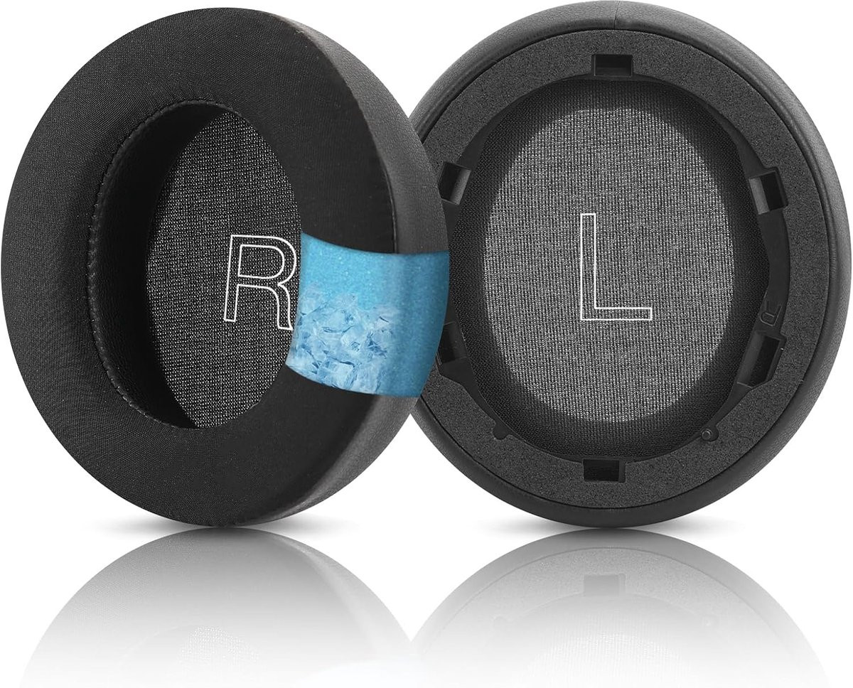 Laipuke vervangende oorkussens van koelgel en zijdestof met traagschuim voor Anker Soundcore Life Q30 Q35, zwart, 1 paar