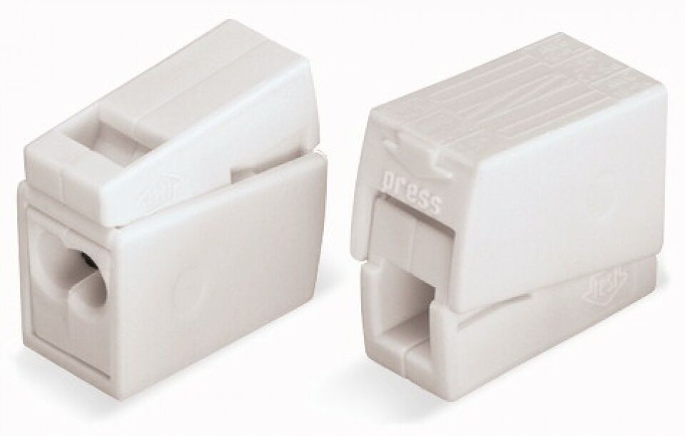 Borne pour luminaires 2 conducteurs 2,5 mm² blanc WAGO 224-112