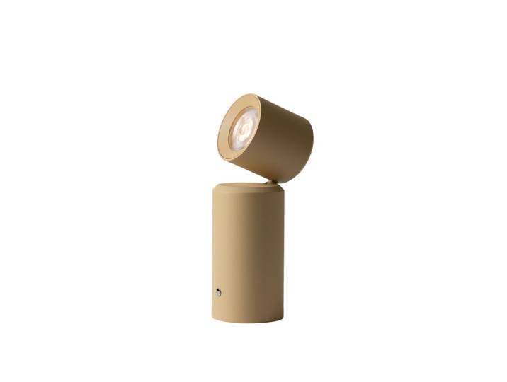 Lampe de table métal beige 6.5x6.5x19cm