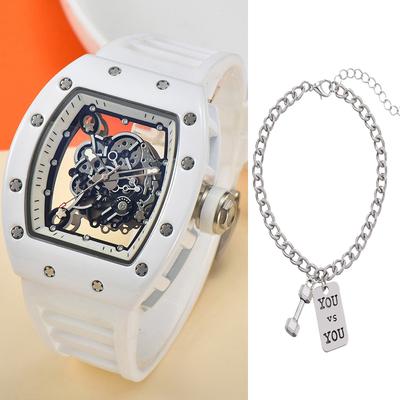 ModernMart Luxury Quartz Mens Watch Waterproof Minimalist Fashion Wristwatch white