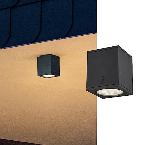 SLV Enola Square M Opbouwspot Antraciet met LED-verlichting voor tuin en terras IP65