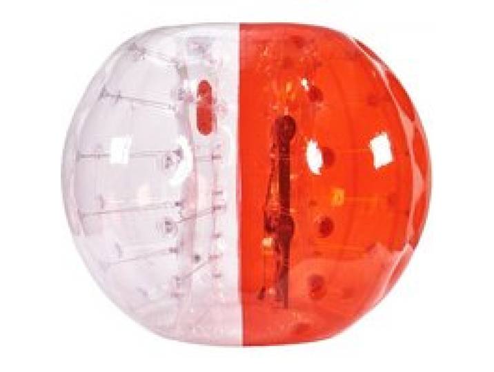 VEVOR Aufblasbarer Bump Ball Bumper Stoßball 1 Stk. 1,5 m x 1,2 m, Menschlicher Kollisionsball, PVC-Körperblasen-Bounce-Ball für Outdoor-Aktivitäten, Transparent + Rot Aufblasbar Bumper Ball