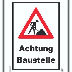 HB-Druck Achtung Baustelle Schild Arbeitsstelle A0 (841x1189mm)