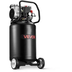 VEVOR Druckluft Kompressor 50 L, Luftkompressor 2 PS, 113 L/min bei 6,2 bar, Max. 8 bar Druck, Ölfreier Tank, Ideal für Autoreparaturen, Reifenbefüllung, Lackierarbeiten, Holzarbeiten & Nageln