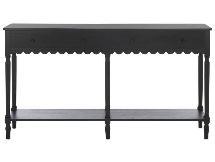 Console en bois, noir mat