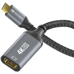 Sonero USB-C auf HDMI Adapter - 4K60, 18Gbps - grau/schwarz - 0,10m