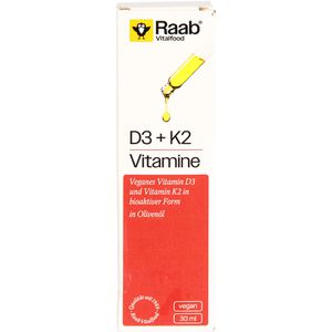 Raab-Vitalfood Vitamin-D 30 ml, Vitamin D3 + K2, je Tropfen 800 I.E.