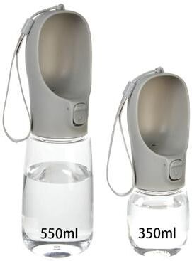 Inspire Select Portable Leakproof Dog Water Bottle With Food Grade Drinking Bowl Travel Pet Water Dispenser For Small, Medium & Large gray 11.08 Oz