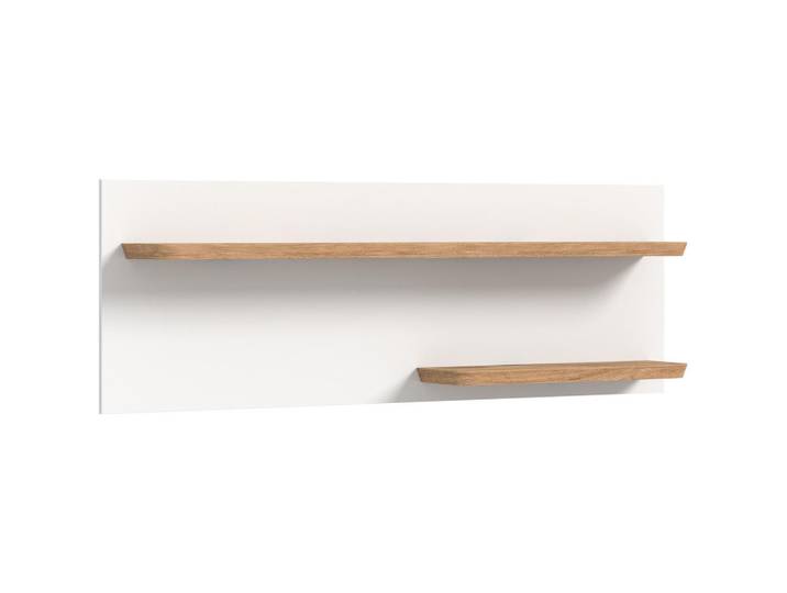Xonox Wandboard Aarhus weiß Nox Oak Nachbildung, Weiß, 160x55x22 cm, Wohnzimmer, Regale, Wandregale