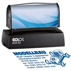 Colop Selbstfärbender Textstempel »EOS 50« blau, 9.1x6.4x5.1 cm