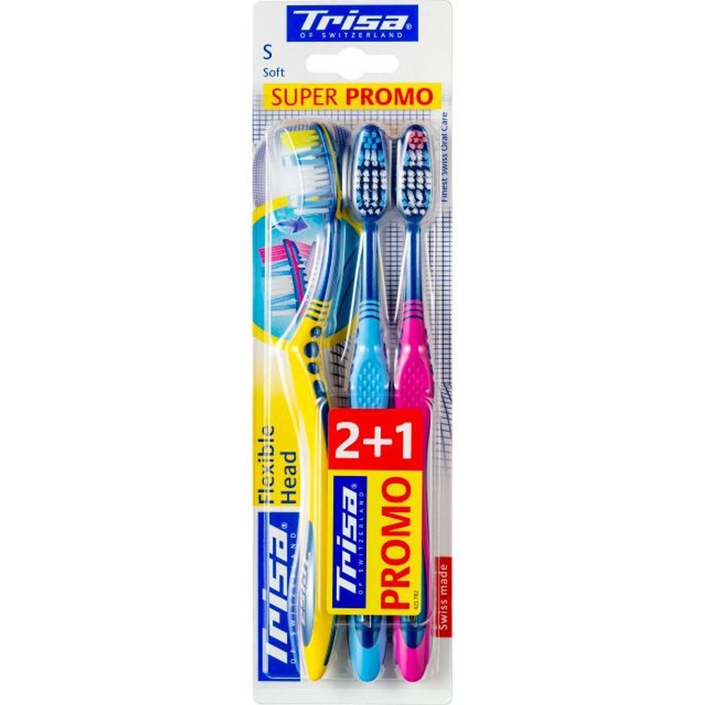 Trisa Flexible Head Zahnbürste Trio soft 3 Stk St