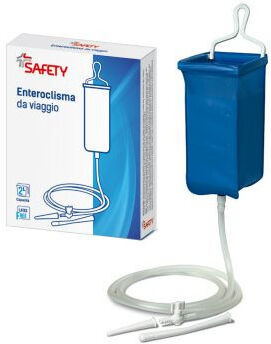 Safety Enteroclisma Da Viaggio Klister In Gomma Con Cannula Anale Evaginale 2 Litri