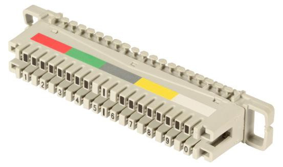 efbe Schott aansluitstrook voor LSA-connectoren, 2/10 naar 10DA, zonder kleurencodes