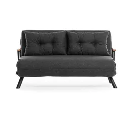 SCHLAFSOFA für 2 Personen mit Stoffbezug und Metallfüßen 133/50/41 cm