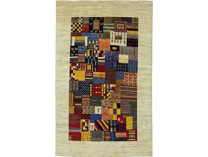 Perser Gabbeh Loribaft Teppich 141x231 Handgeknüpft Modern Orientteppich Perserteppich Wolle