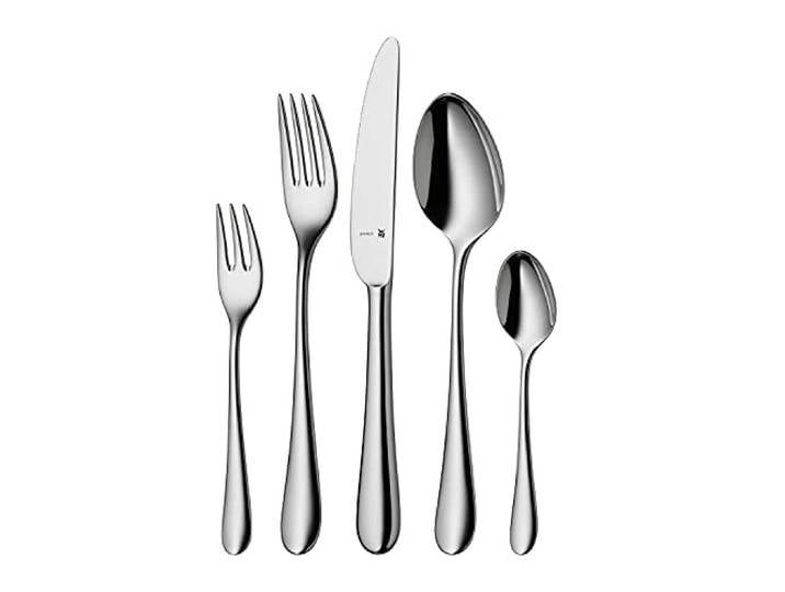 WMF Merit Besteck Set 12 Personen, Essbesteck 60 teilig, Hohlheftmesser, Cromargan Protect poliert, kratzbeständig, spülmaschinenfest