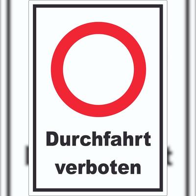 HB-Druck Durchfahrt verboten Aufkleber A3 (297x420mm)