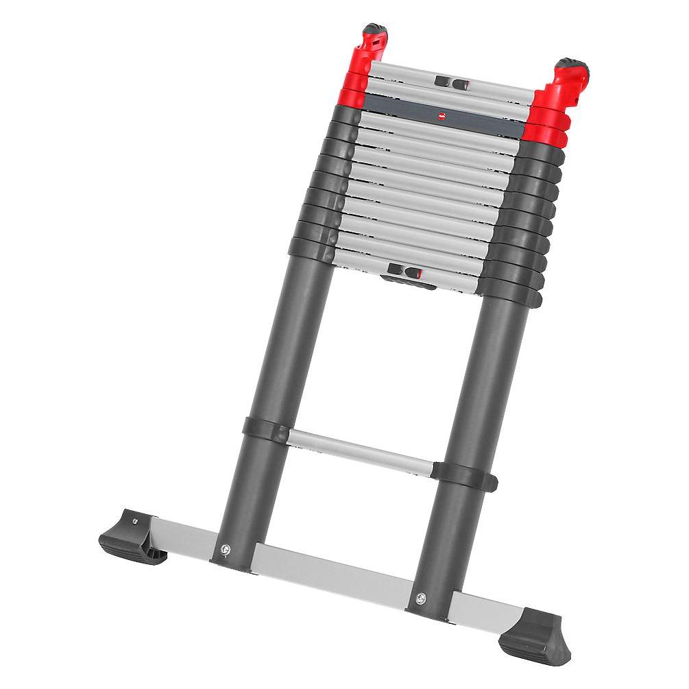 Hailo FlexLine, Alu-Sicherheits-Teleskopleiter, 13 Sprossen (Anlegeleiter, 380 cm) (7113-131)