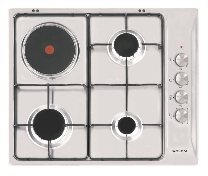 GLEM GAS Piano Cottura Misto Gtl647ix 50 Cm-inox