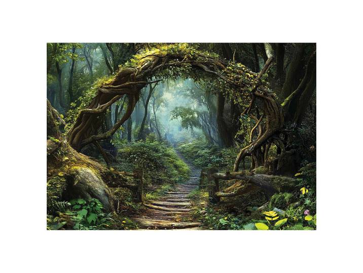 Wallarena Fototapete 3D Effekt Wald Natur 250x175, Mehrfarbig, Papier, Baum/Pflanze/Natur, Rechteckig, 250x175 cm, Tapeten & Wandverkleidungen, Fototapeten